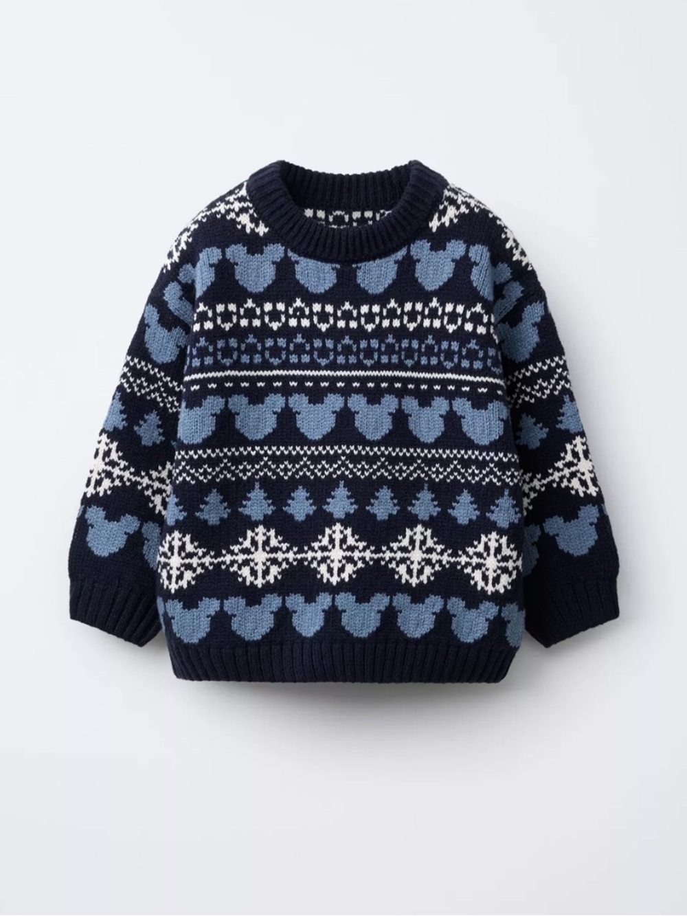 ZARA MICKEY MOUSE DISNEY JACQUARD KNIT SWEATER
